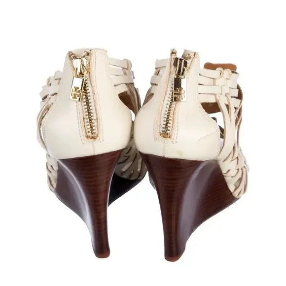 Tory Burch Leather Strappy Sandals White Size9.5 - Picture 4 of 5